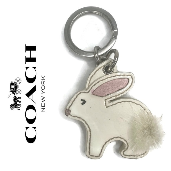 Coach Rabbit Mink Bunny Vintage Keychain Key Chain Fob - Picture 1 of 3